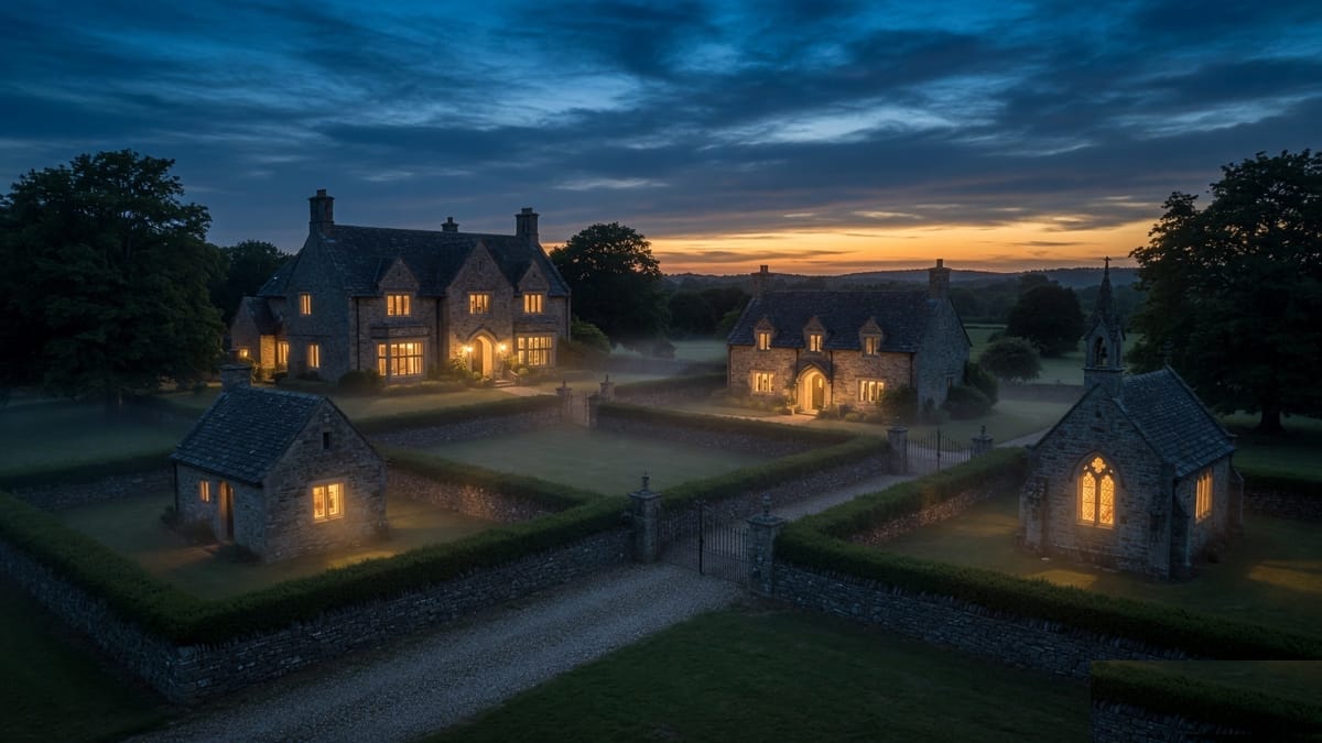 One estate, four walled quarters, each with its own light. A fire in one never reaches the others.